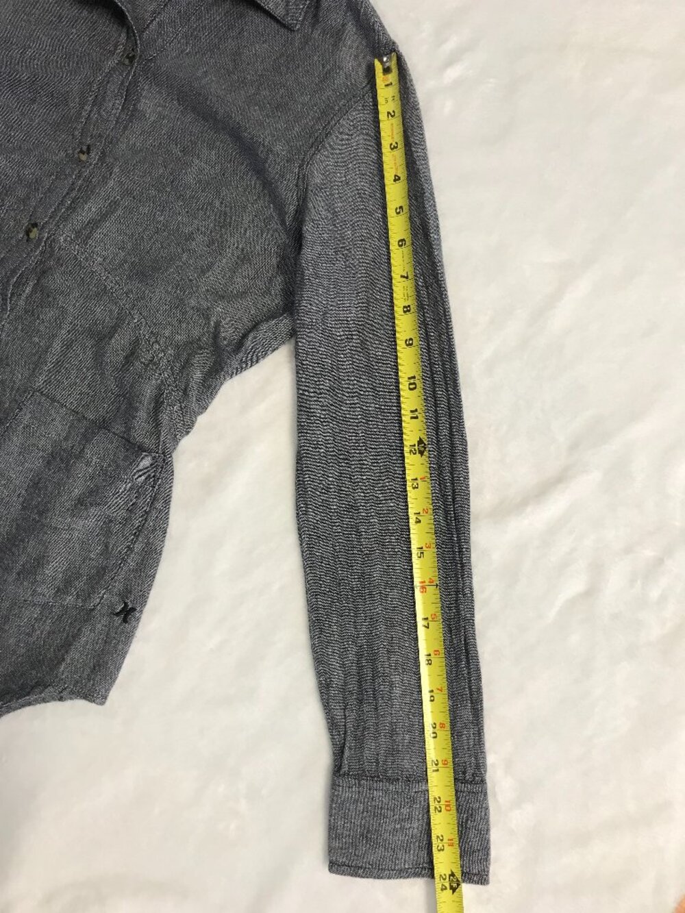 Hurley Ex-Boyfriend Wilson Fit Shirt S 100% Cotton Charcoal Gray - Picture 8 of 13